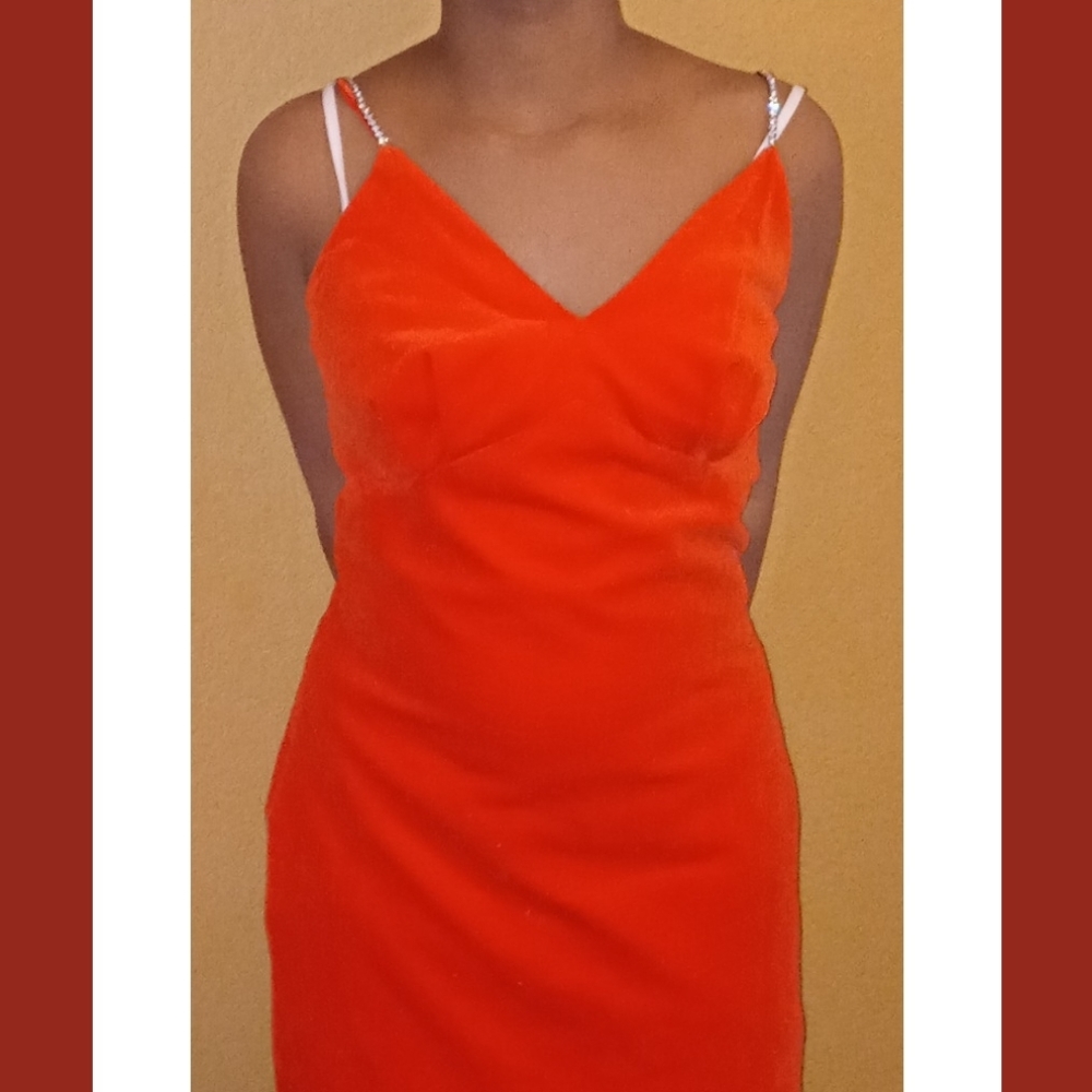 Vintage Teri Junior Velvet spaghetti strap dress